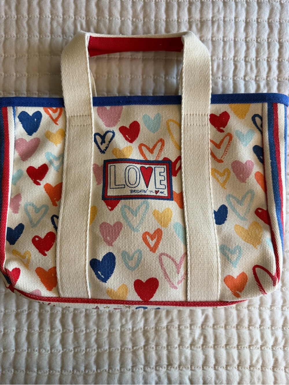Brighton Red White & You Colorful Canvas Mini Tote Bag Multicolor Beach Travel